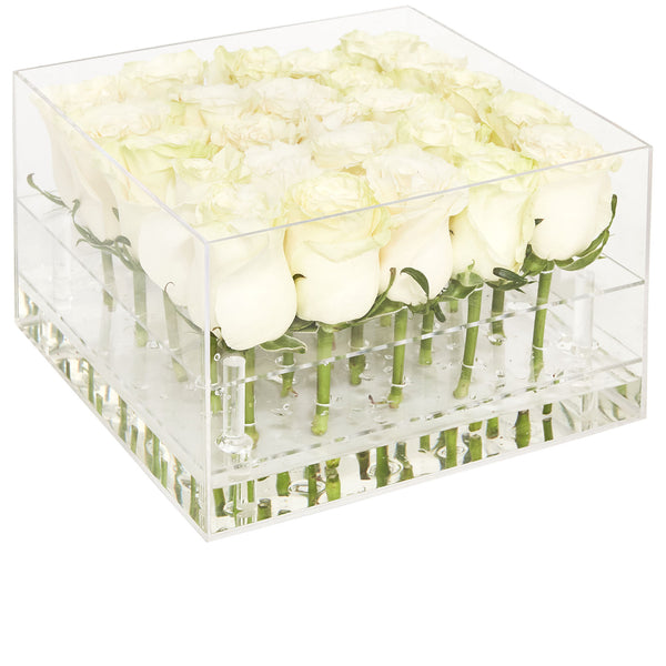 White Boxed Roses